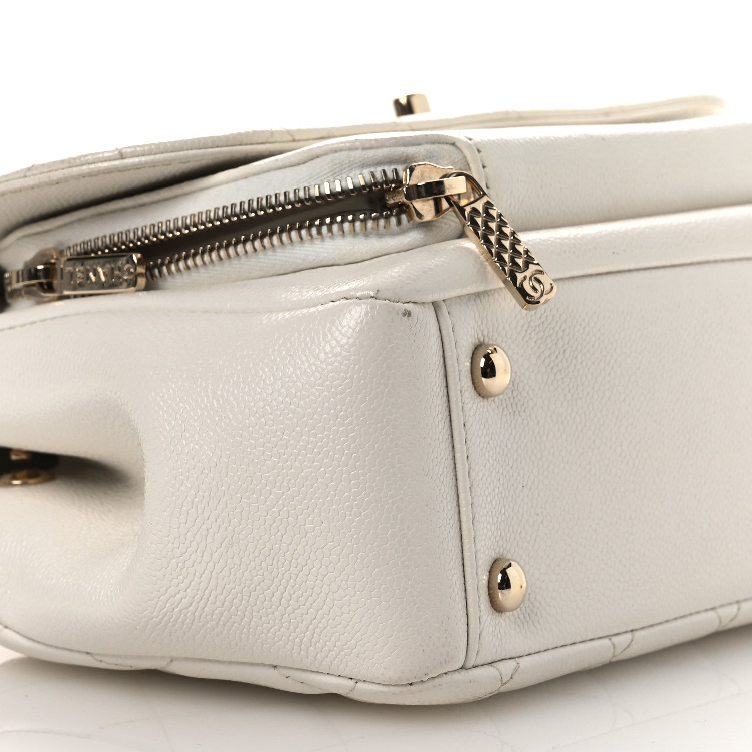 Chanel Caviar Quilted Medium Business Affinity Flap White 9 of 11