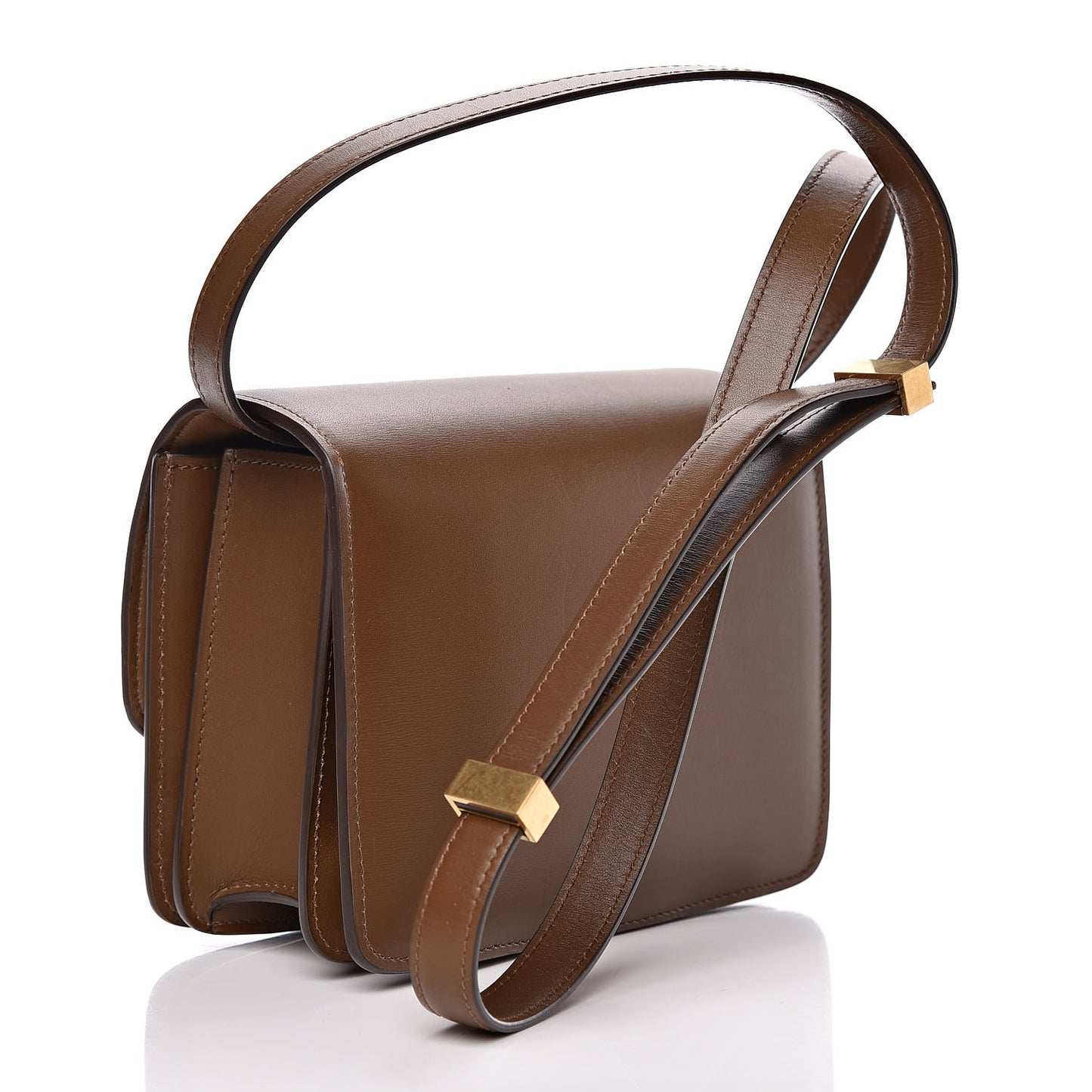 Smooth Calfskin Small Classic Box Flap Bag Camel