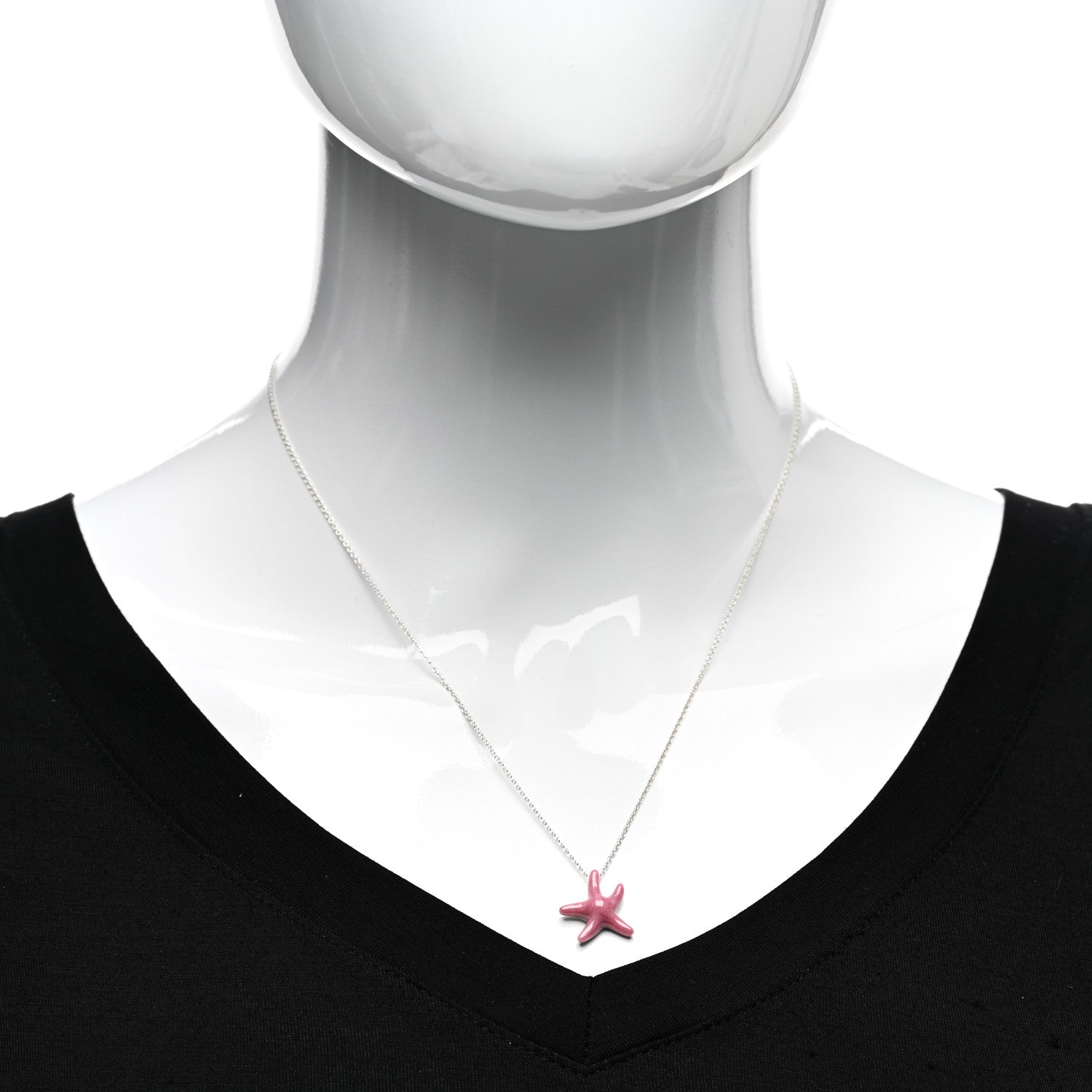 Tiffany Sterling Silver Rhodonite Starfish Necklace 2 of 4