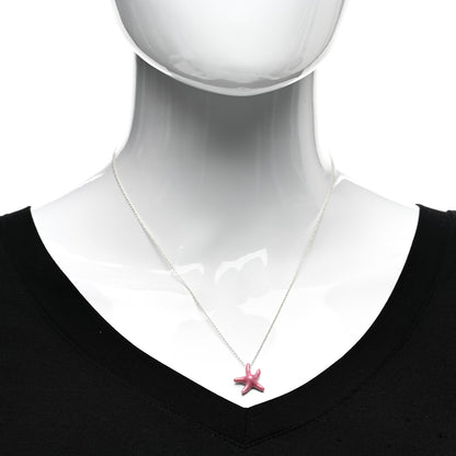 Tiffany Sterling Silver Rhodonite Starfish Necklace 2 of 4