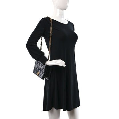 Chanel Lambskin Quilted On And On Small Chain Flap Black 2 of 10