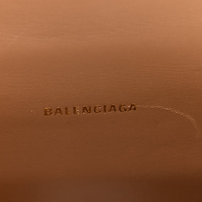 Balenciaga Shiny Calfskin Crocodile Embossed Hourglass Top Handle Bag XS Nude Beige 6 of 9