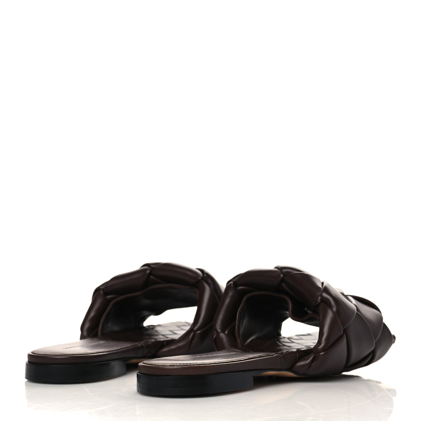 Nappa Maxi Intrecciato Lido Flat Sandals 36.5 Slipper Chocolate