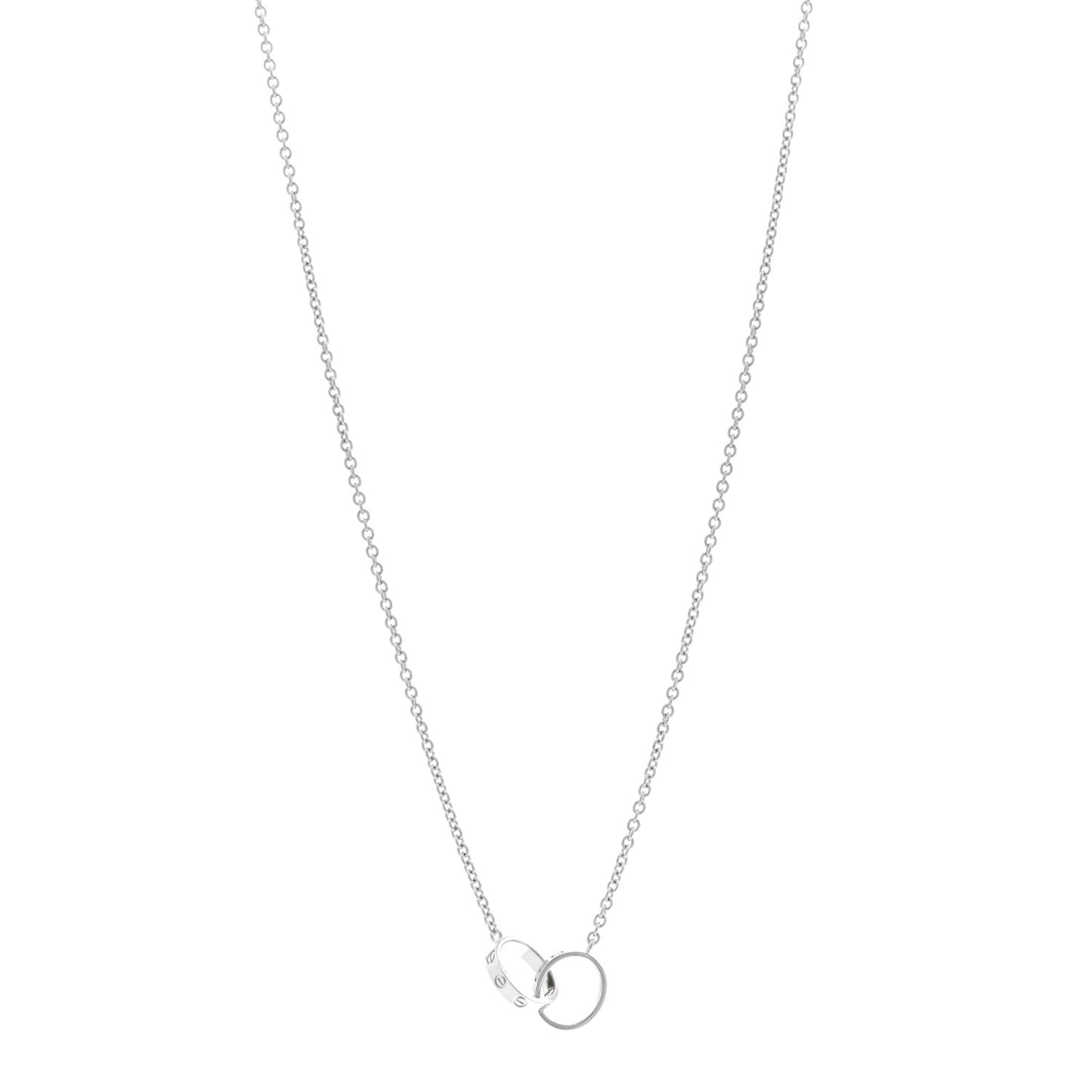 18K White Gold Interlocking LOVE Necklace