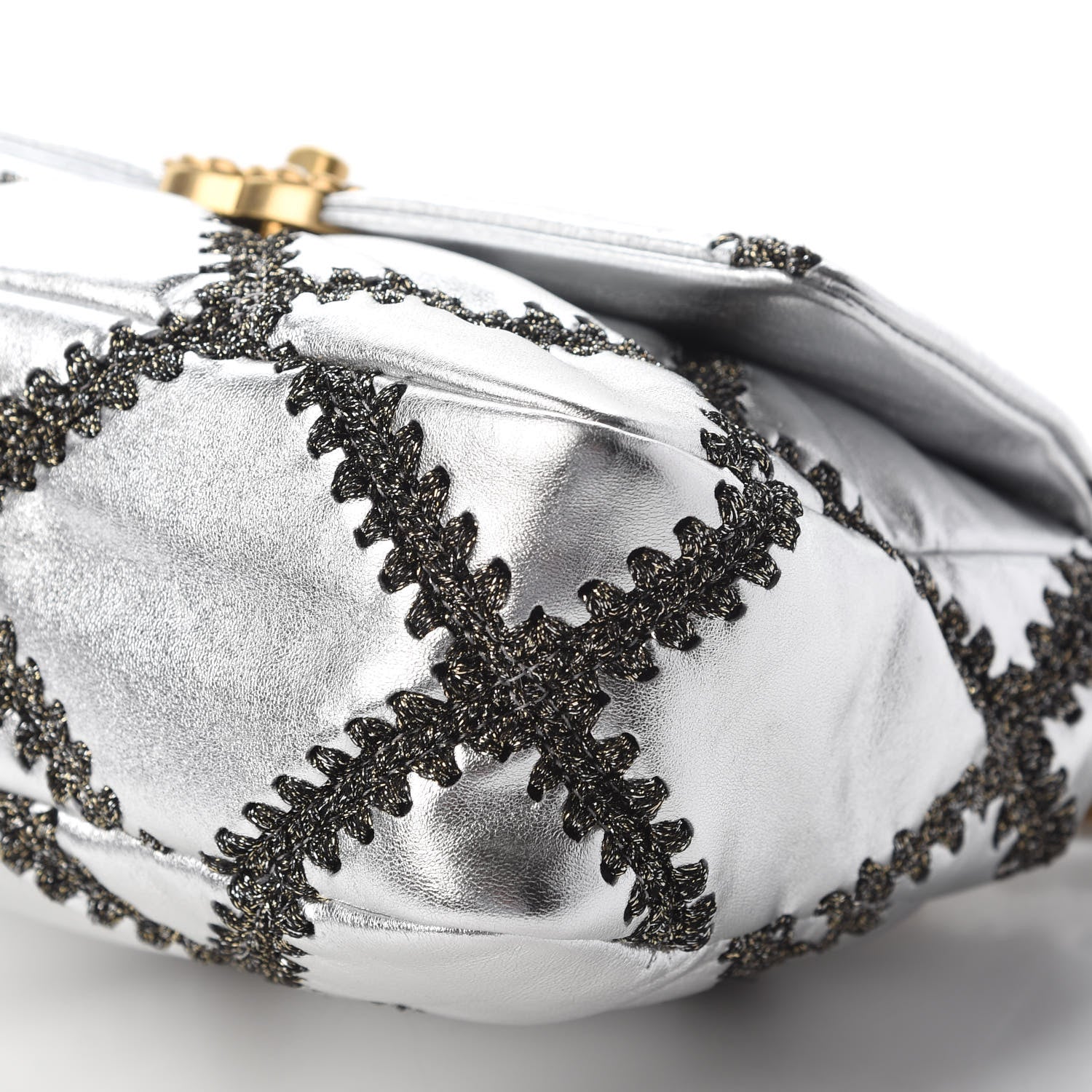 Chanel Metallic Calfskin Crochet Medium Chanel 19 Flap Silver 8 of 8