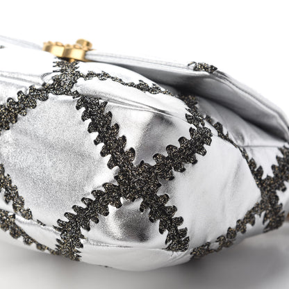Chanel Metallic Calfskin Crochet Medium Chanel 19 Flap Silver 8 of 8