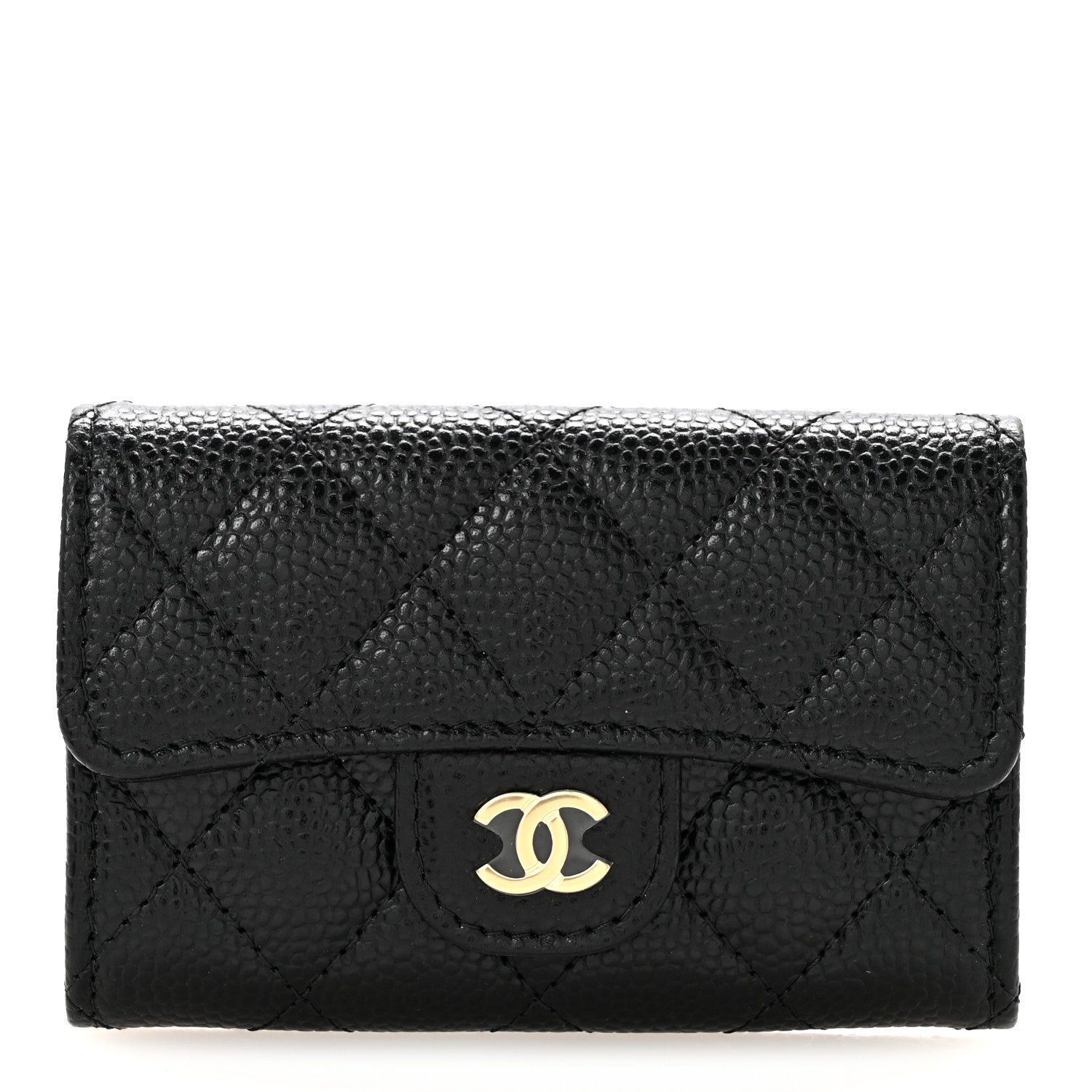 Chanel Caviar Quilted Flap Card Holder Wallet Black 1 of 9