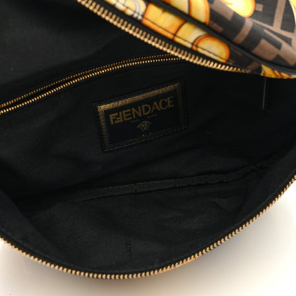 Fendi X VERSACE Nylon Cuoio Romano Fendace FF Baroque Belt Bag Black Gold 5 of 9