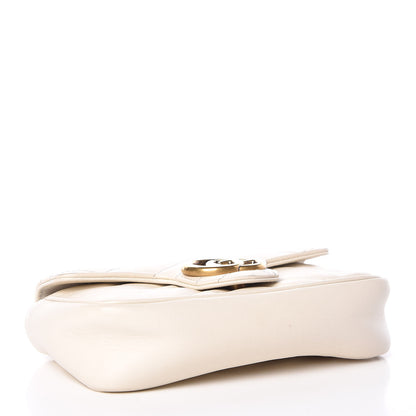 Gucci Calfskin Matelasse Super Mini GG Marmont Shoulder Bag White 4 of 17