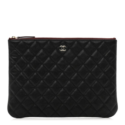 Chanel Caviar Quilted Medium Cosmetic Case Black 1 of 8