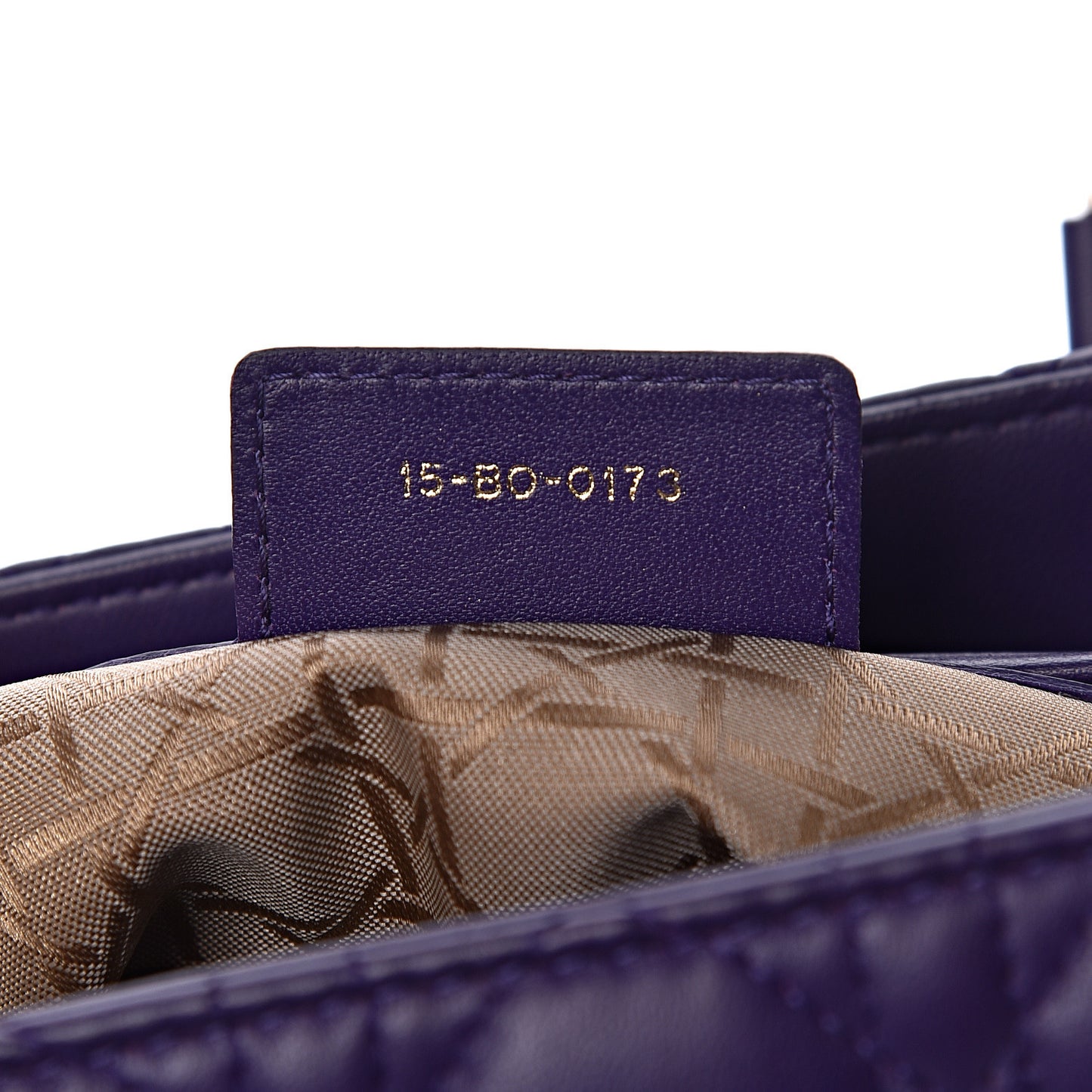 Lambskin Cannage Medium Lady Dior Purple