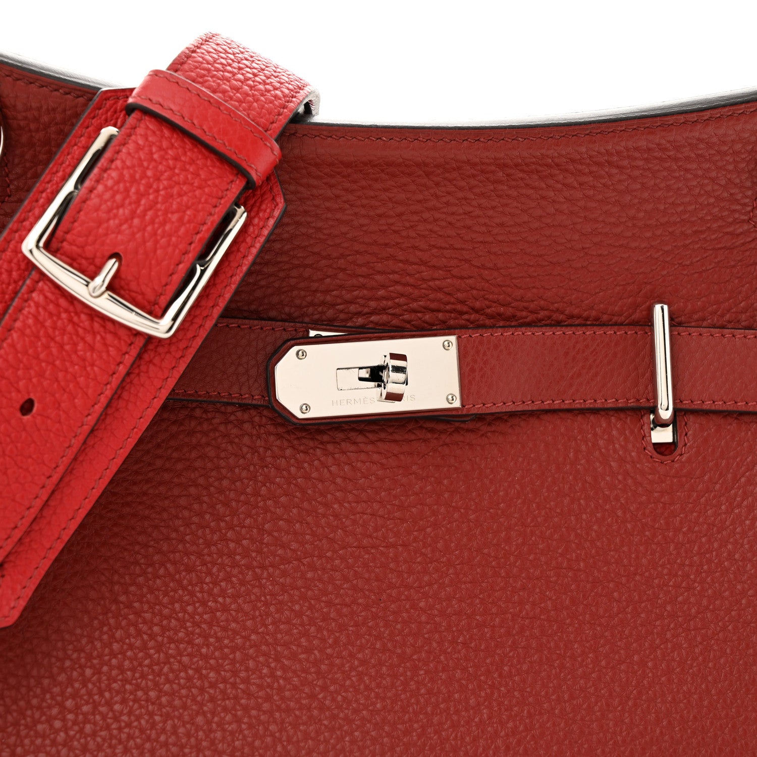 Hermes Taurillon Clemence Bi-Color Jypsiere 31 Rouge H Rouge Casaque 8 of 15