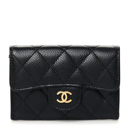 Chanel Caviar Quilted Flap Card Holder Wallet Black 1 of 10