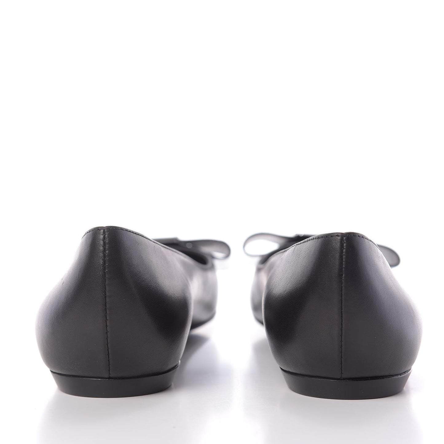 Calfskin Patent Bow Uniformes Ballet Flats 37 Black