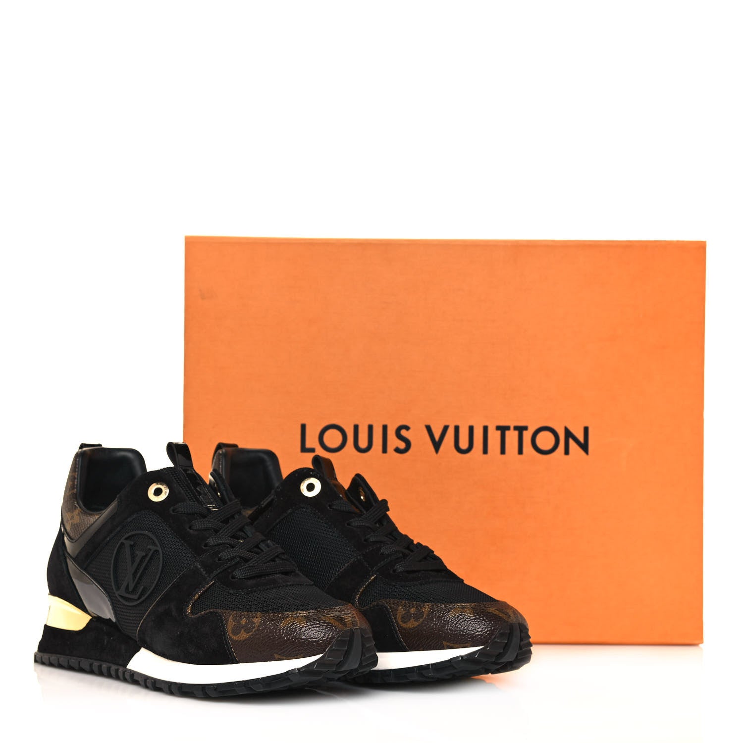 Louis Vuitton Suede Monogram Run Away Sneakers 38 Black 8 of 8