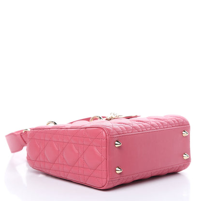 Christian Dior Lambskin Cannage Small Lady Dior Fraise 4 of 12