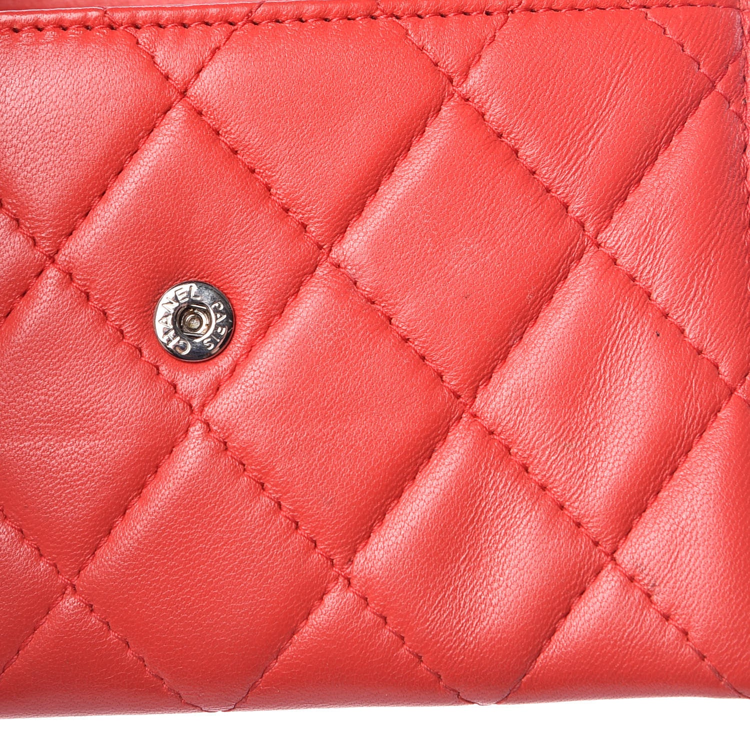 Chanel Lambskin Quilted Wallet On Removable Chain Insert Red 10 of 10