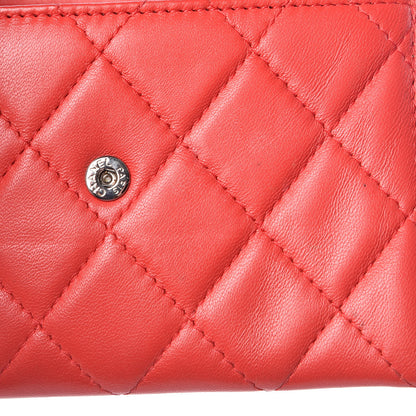 Chanel Lambskin Quilted Wallet On Removable Chain Insert Red 10 of 10