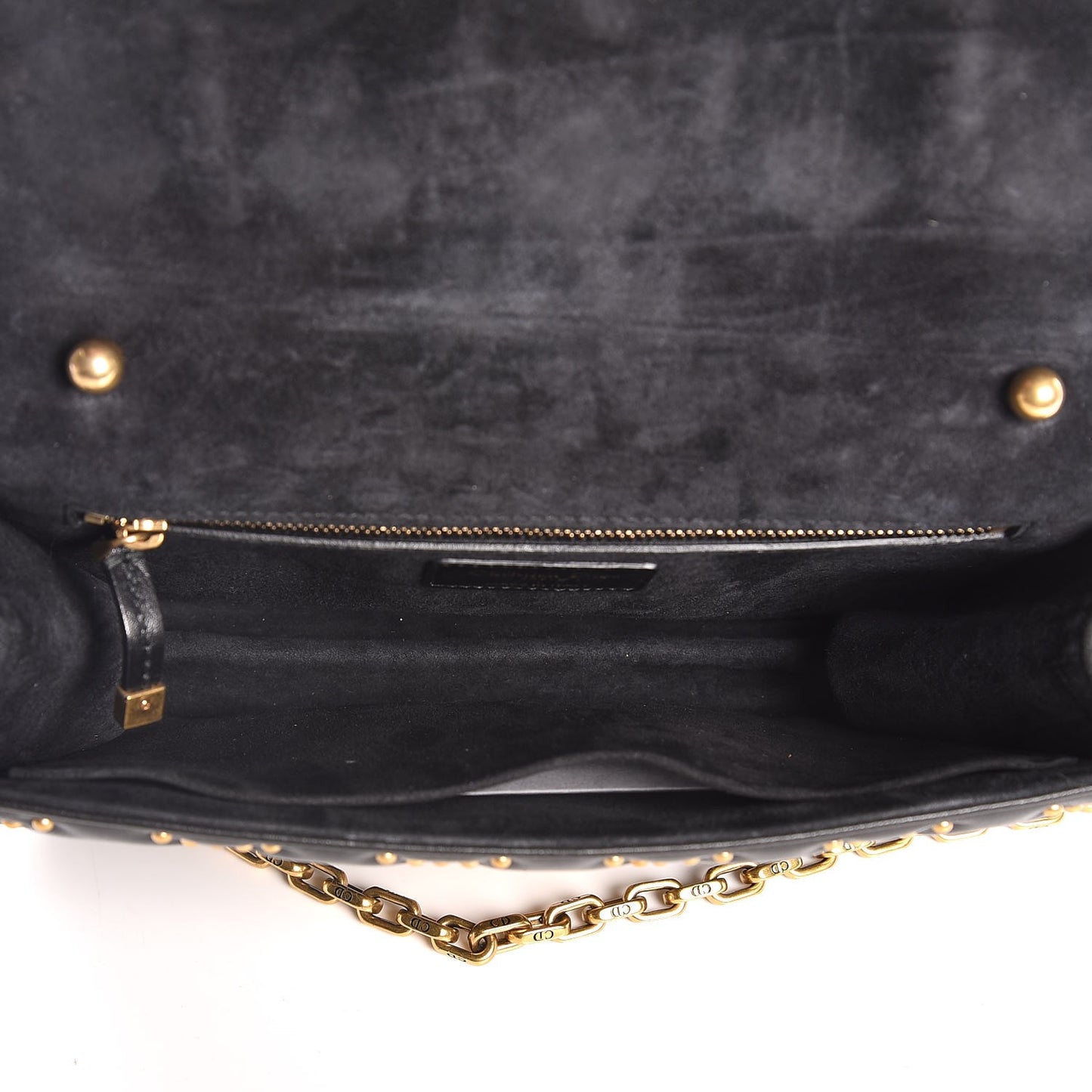 Lambskin Cannage Studded Large Dioraddict Flap Bag Black