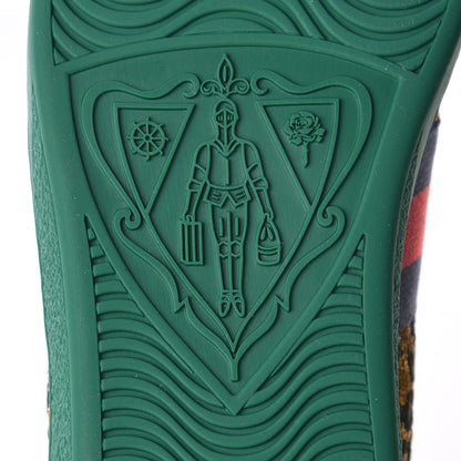 Gucci Jacquard Web Embroidered Womens New Ace Sneakers 37 Gold Green 7 of 8