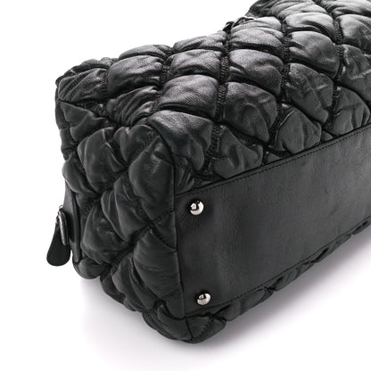 Chanel Calfskin Bubble Quilt Bowler Black 10 of 12