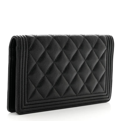 Chanel Caviar Quilted Boy Yen Wallet Black 3 of 9