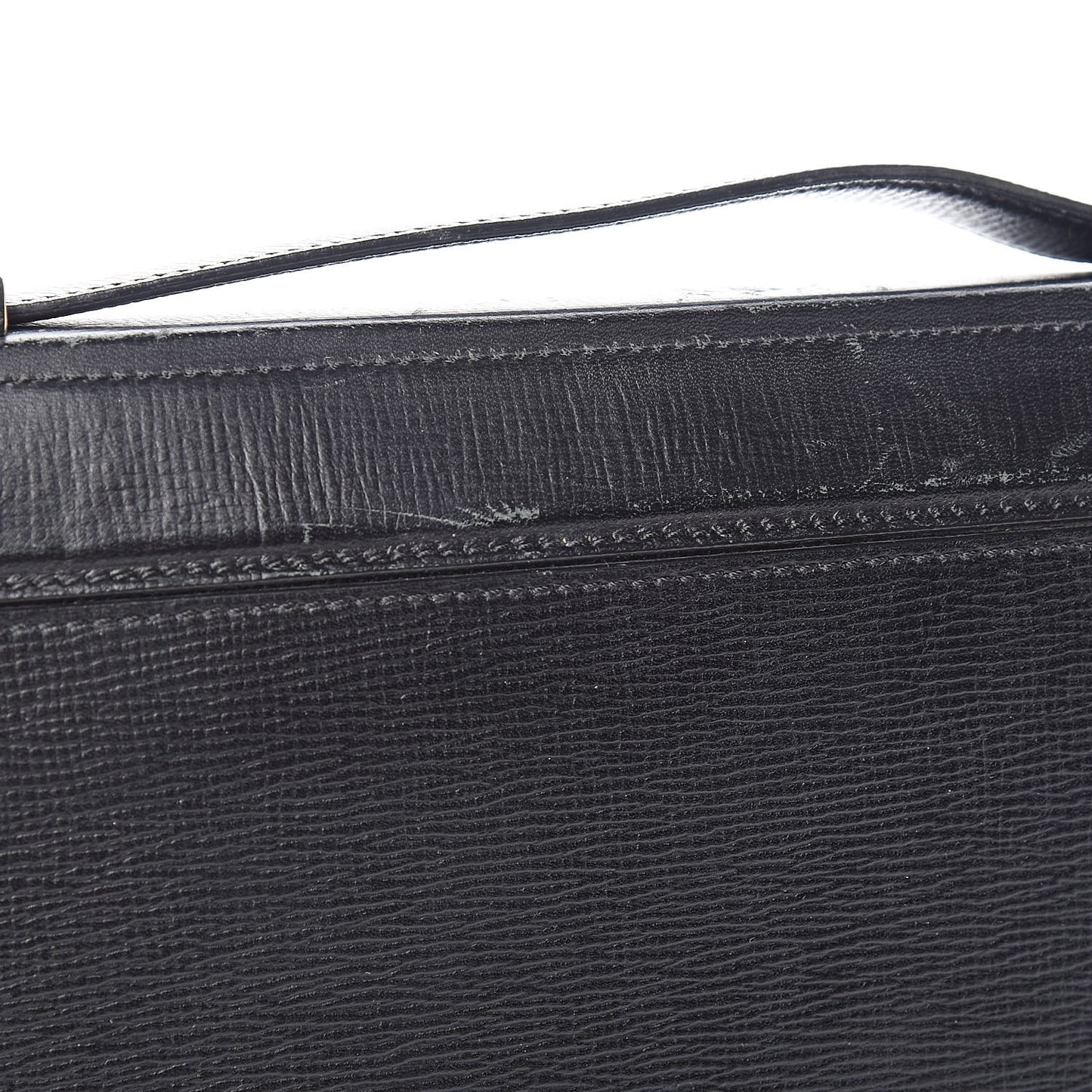 Textured Calfskin Medium Pandora Box Crossbody Bag Black