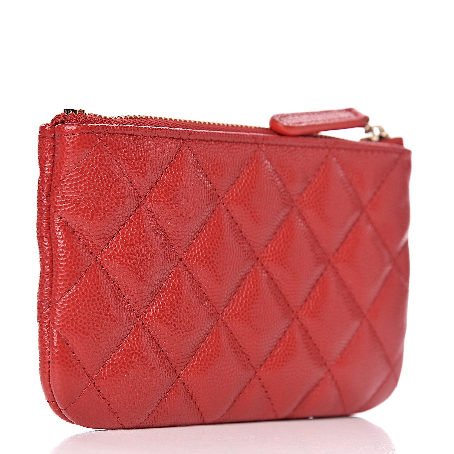 Chanel Caviar Quilted Small Cosmetic Case Red 3 of 8