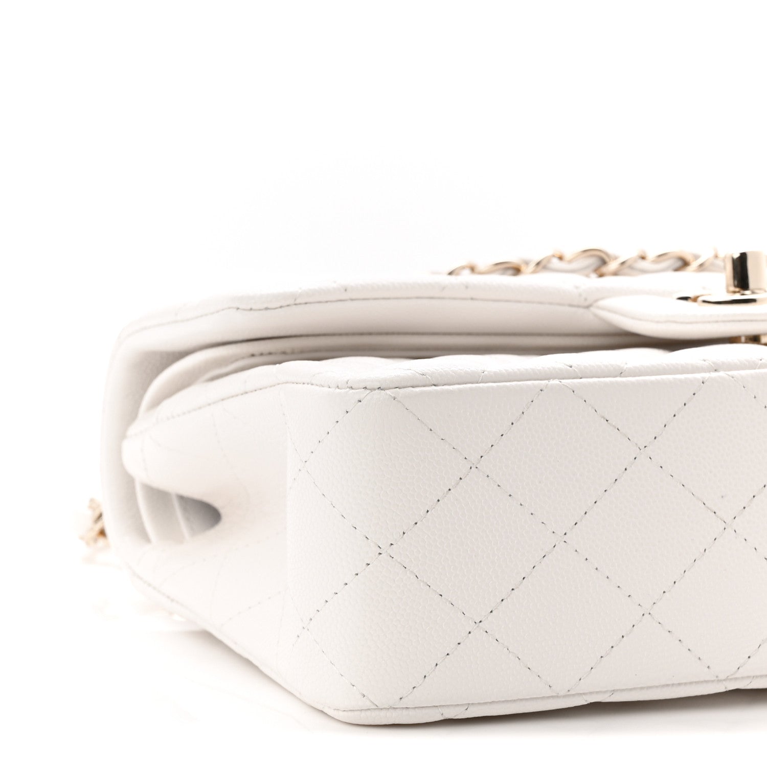 Chanel Caviar Quilted Medium Double Flap White 16 of 21