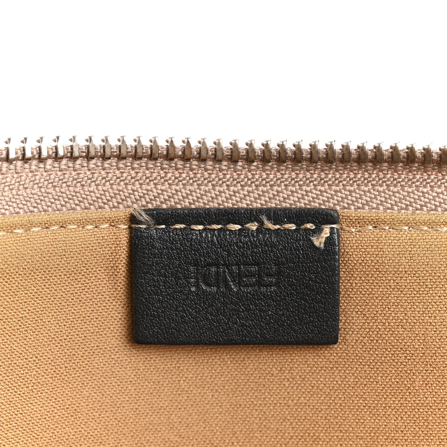 Fendi Vitello Dolce Plexiglass Studded Zip Around Pouch Cuoio Multicolor 5 of 11