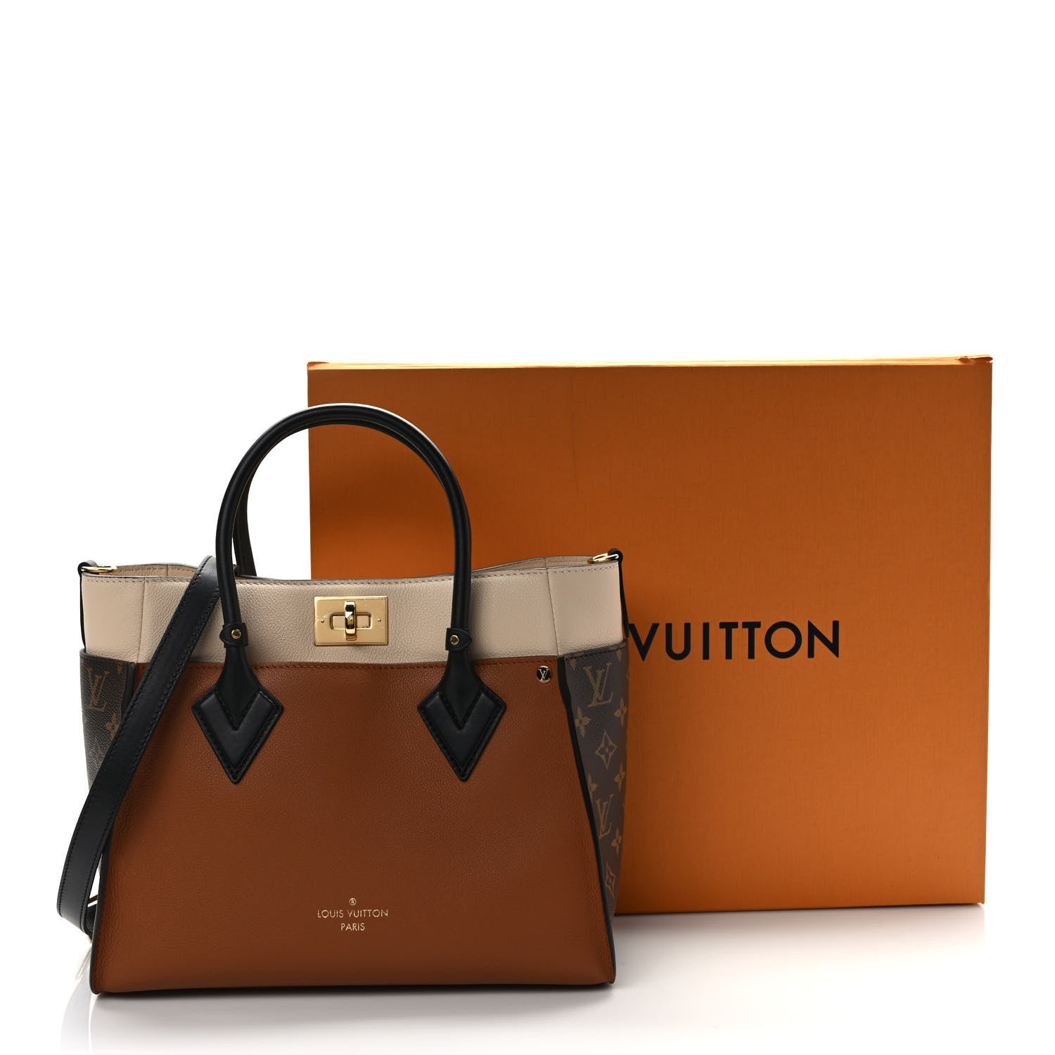 Louis Vuitton Calfskin Monogram On My Side MM Chataigne 9 of 9