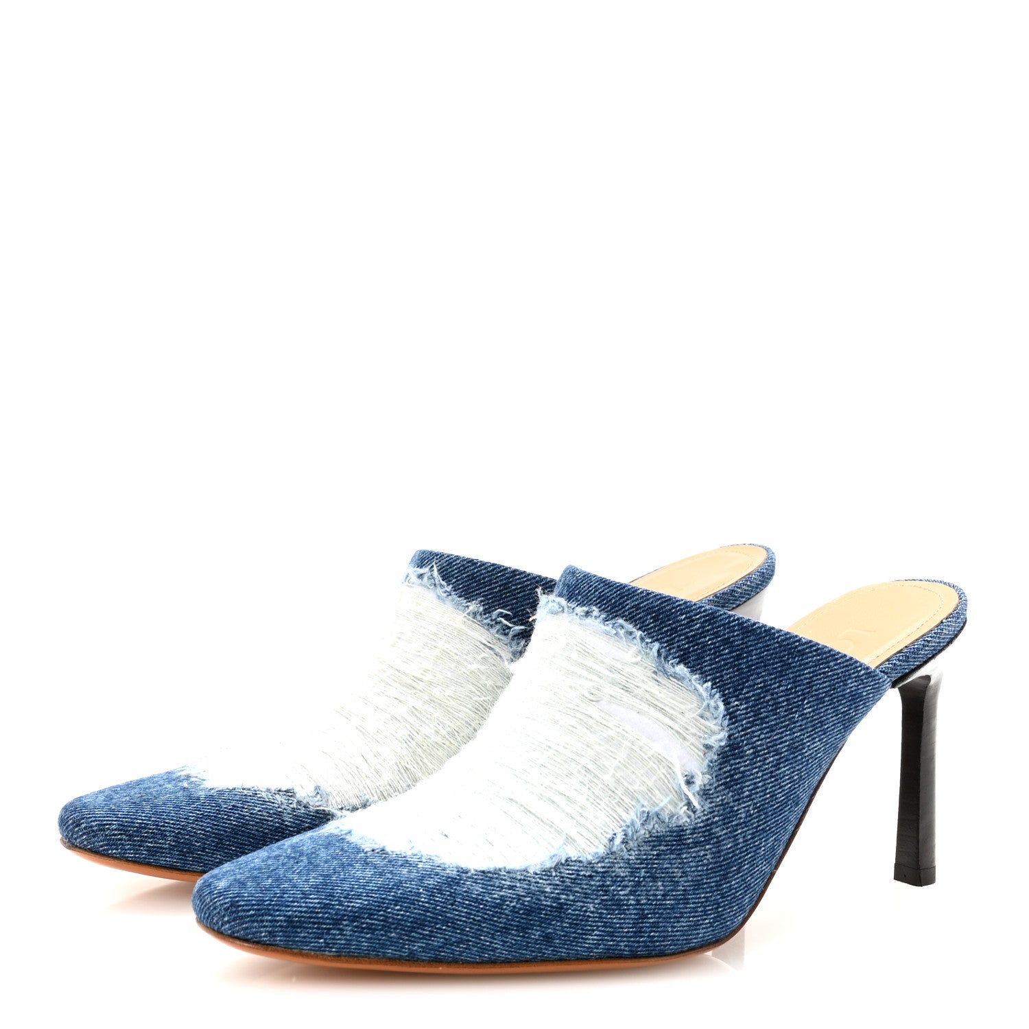Loewe Ripped Denim 90 Mules Washed Denim 4 of 9