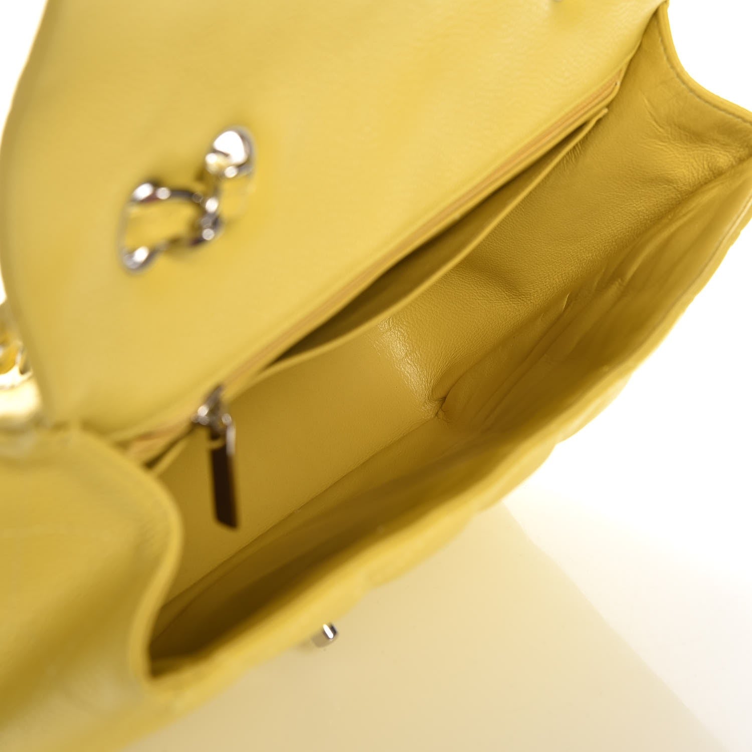 Chanel Caviar Quilted Jumbo Single Flap Yellow 5 of 8