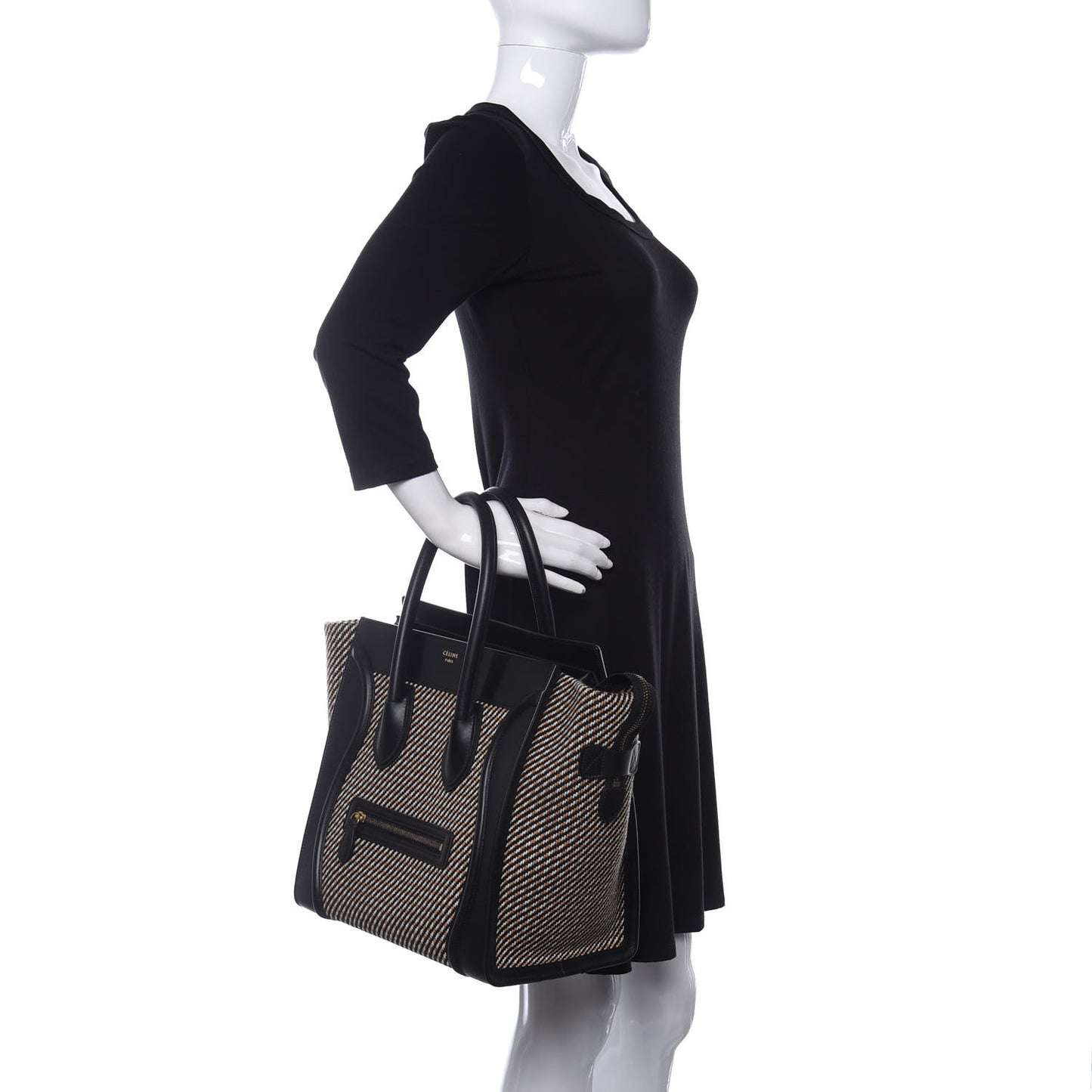Twill Smooth Calfskin Mini Luggage Dune Black