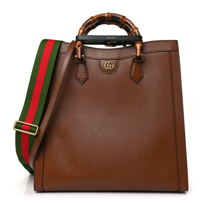 Gucci Wonka Grain Calfskin Large Diana Tote Bag Cuir Black 1 of 9