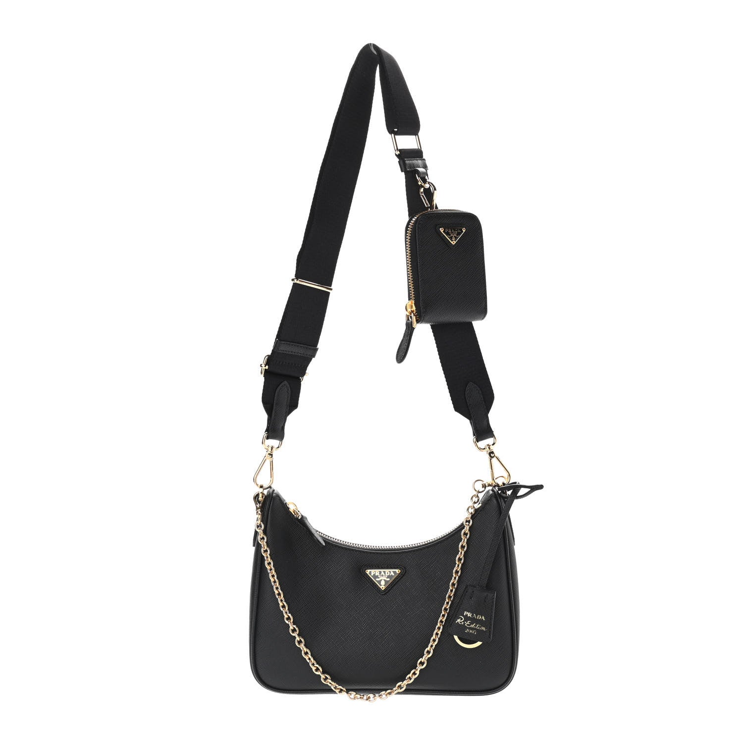 Prada Saffiano Lux Re-Edition 2005 Shoulder Bag Black 1 of 12