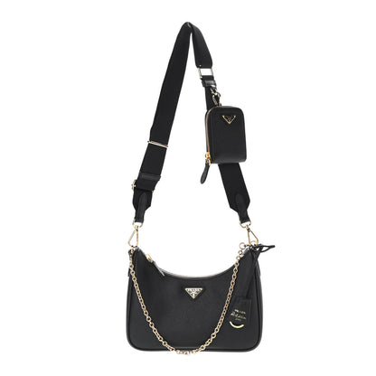 Prada Saffiano Lux Re-Edition 2005 Shoulder Bag Black 1 of 12