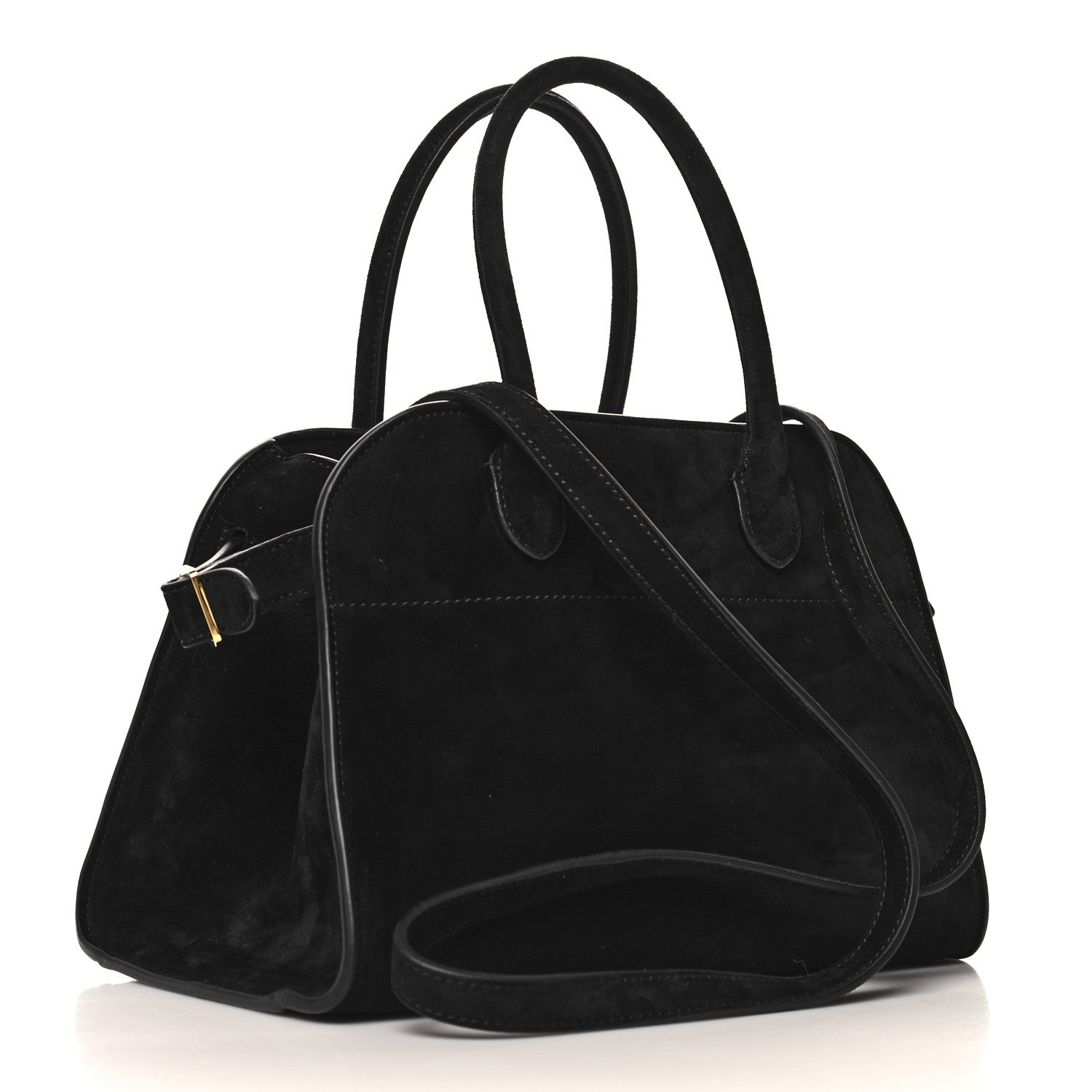 The Row Suede Soft Margaux 10 Bag Black 3 of 11
