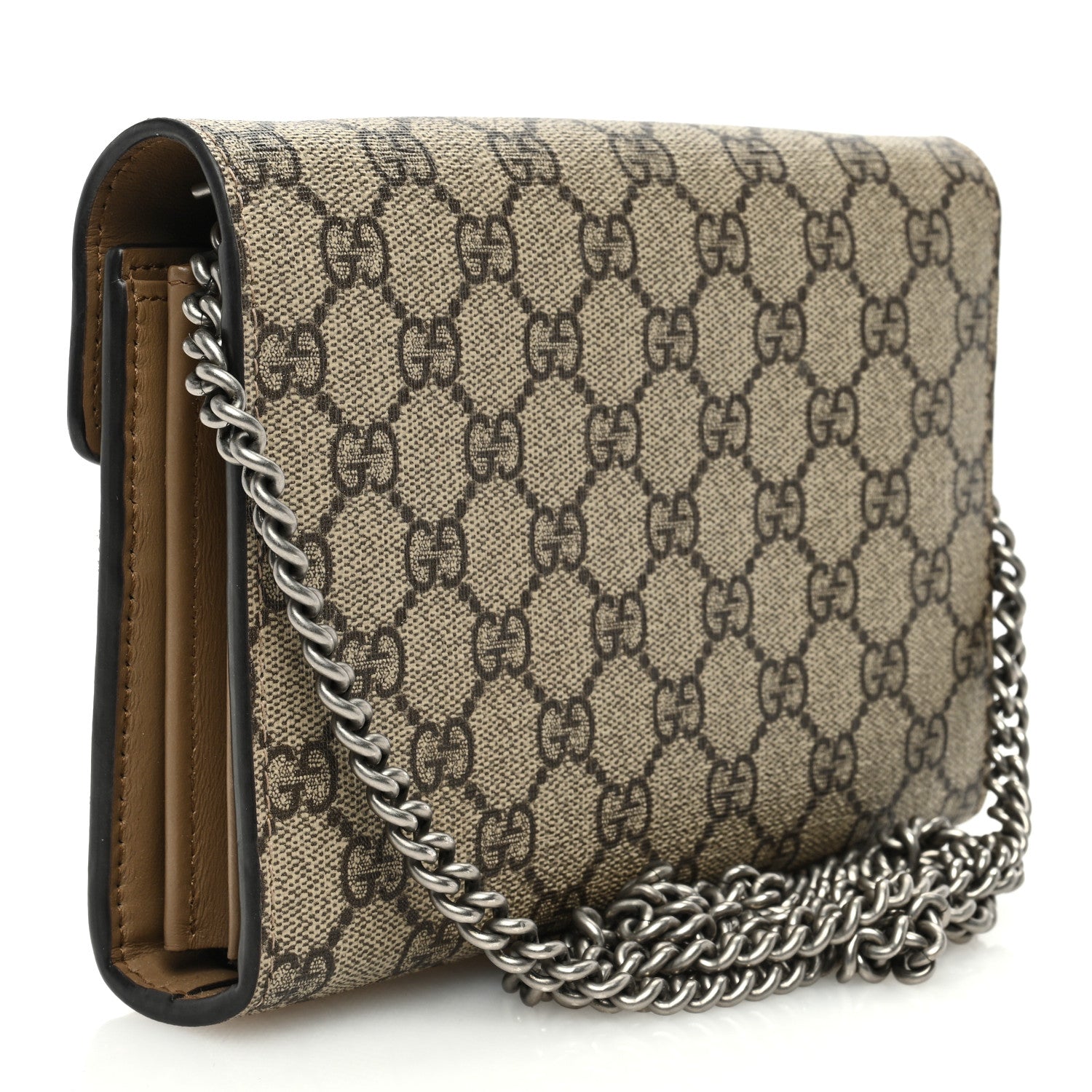 Gucci GG Supreme Monogram Mini Dionysus Chain Wallet Beige Taupe 3 of 9