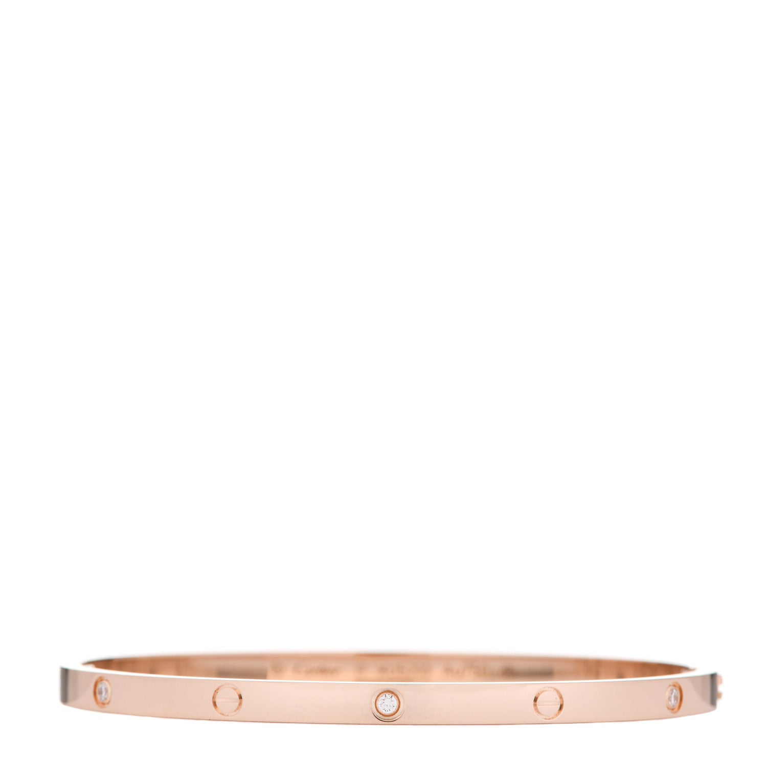 Cartier 18K Pink Gold 6 Diamond Small LOVE Bracelet 17 1 of 5