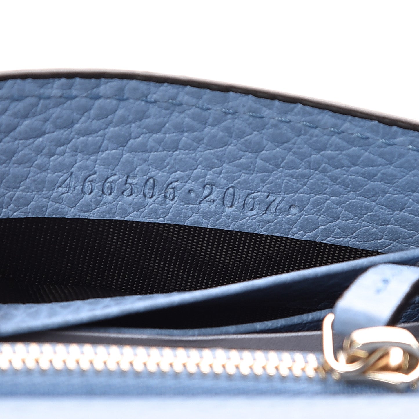 Dollar Calfskin Medium Betty Chain Wallet Mineral Blue