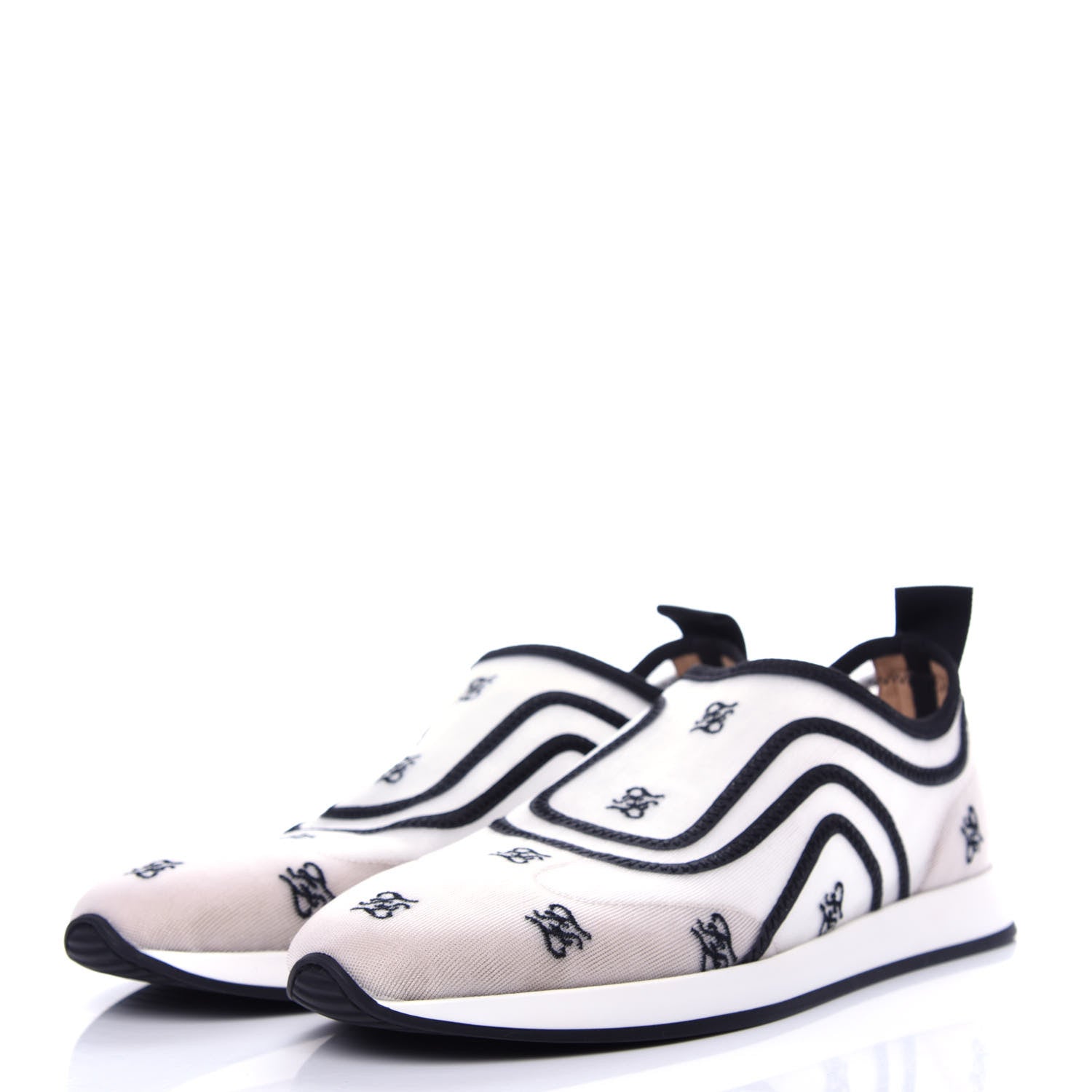 Fendi Mesh FF Karligraphy Slip On Sneakers 37.5 White 3 of 9