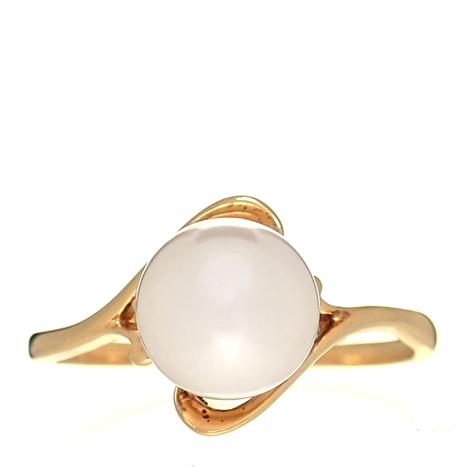 Mikimoto 18K Yellow Gold 8mm Akoya Pearl Ring 52 6 1 of 4