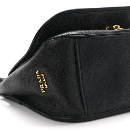 Prada Vitello Phenix Embossed Logo Bag Black 7 of 8