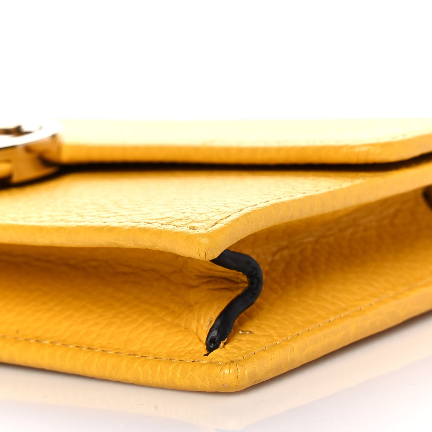 Dollar Calfskin Interlocking G Chain Wallet New Buttercup