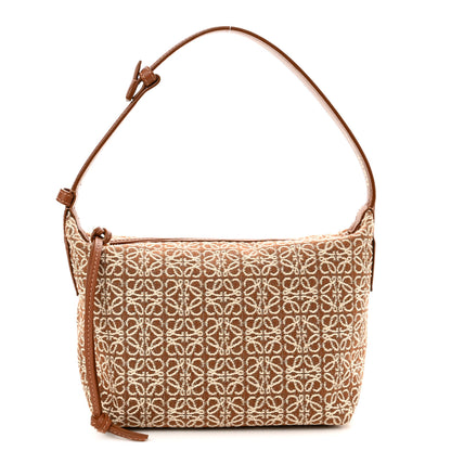 Loewe Jacquard Anagram Calfskin Small Cubi Bag Tan Pecan 1 of 9