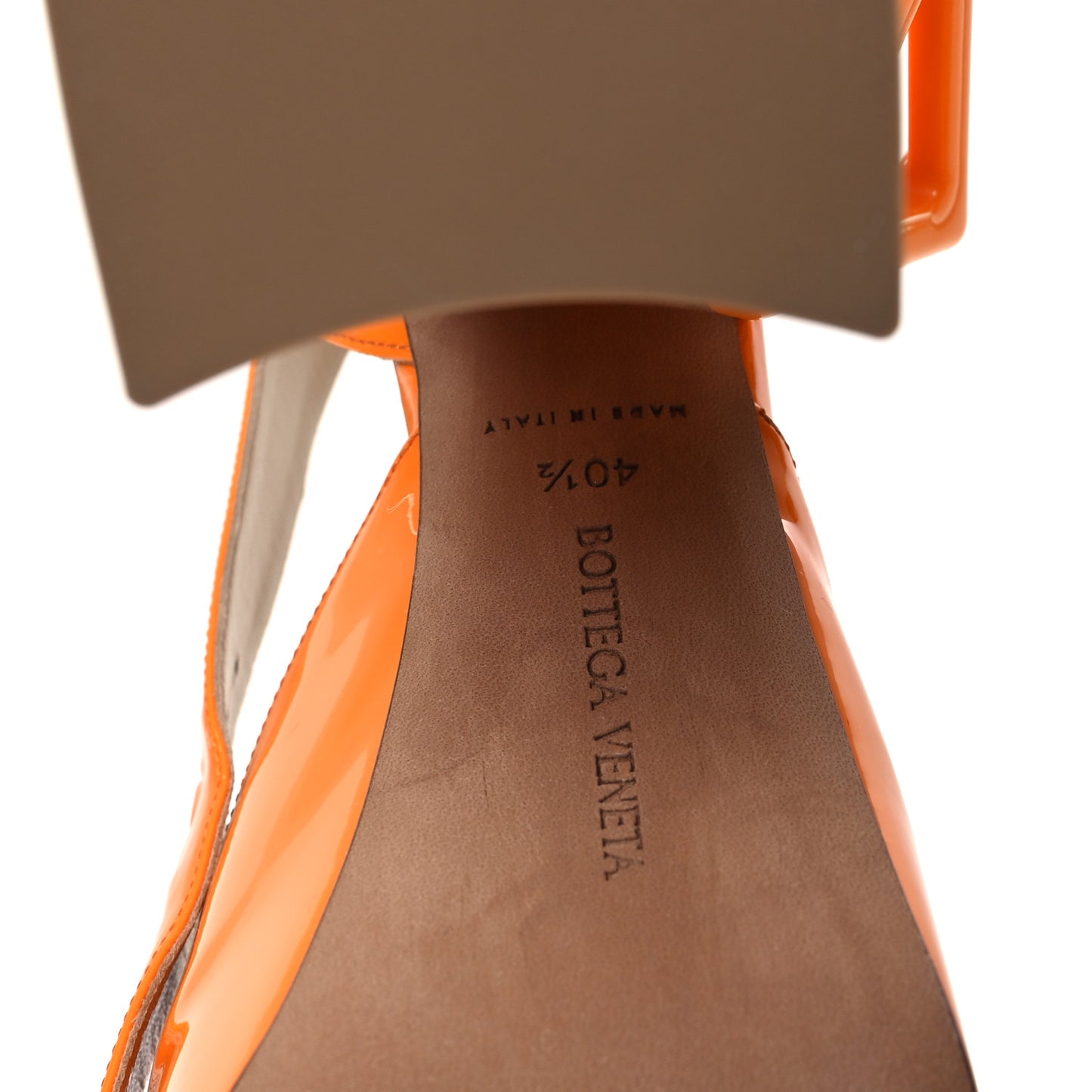 Supergloss Patent Tower 40/140mm Platform Pumps 40.5 Tangerine