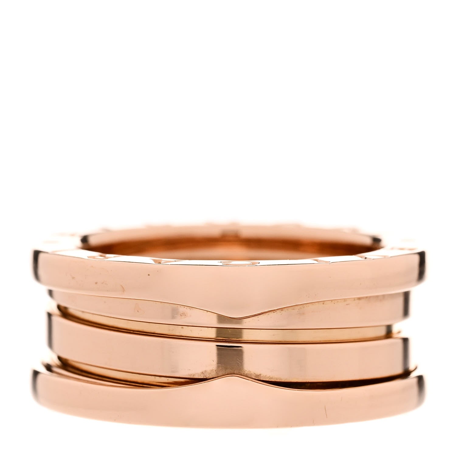 Bulgari 18K Rose Gold B.Zero1 Three-Band Ring 51 5.75 1 of 5