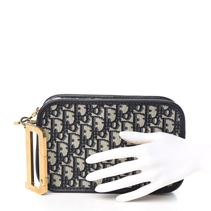 Christian Dior Oblique Diorquake Clutch Blue 2 of 9