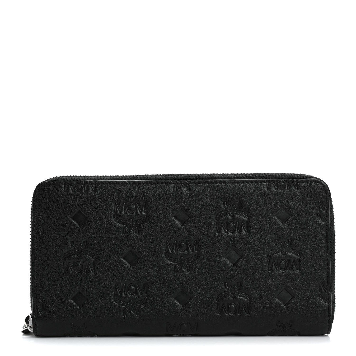 MCM Calfskin Ottomar Monogram Klara Zip Wallet Black 1 of 8